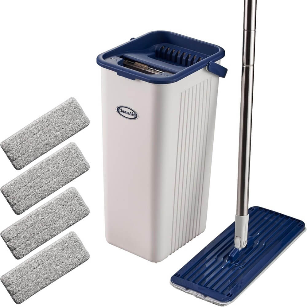 CleanAid FORMOSA 2 Bodenwischer-Set (mit 4 Mikrofaser Wischbezügen)