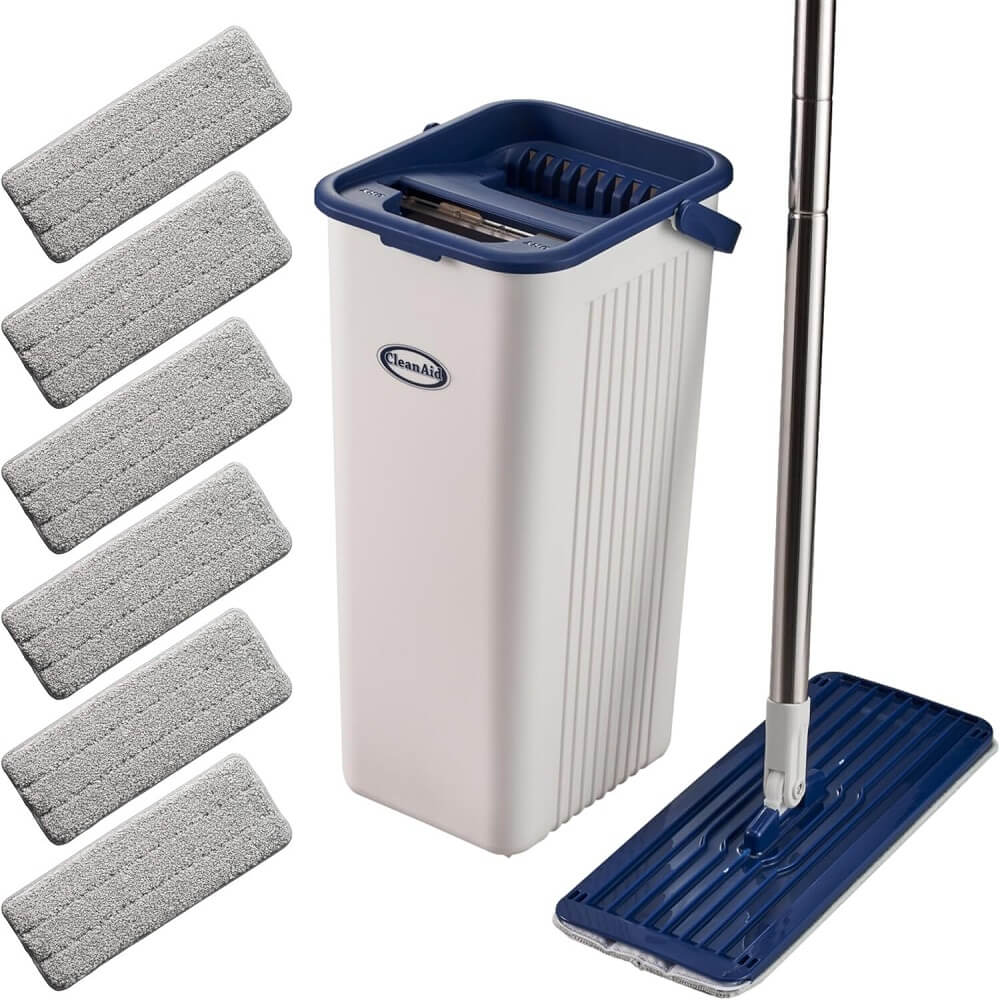 CleanAid FORMOSA 2 Bodenwischer-Set (mit 6 Mikrofaser Wischbezügen)