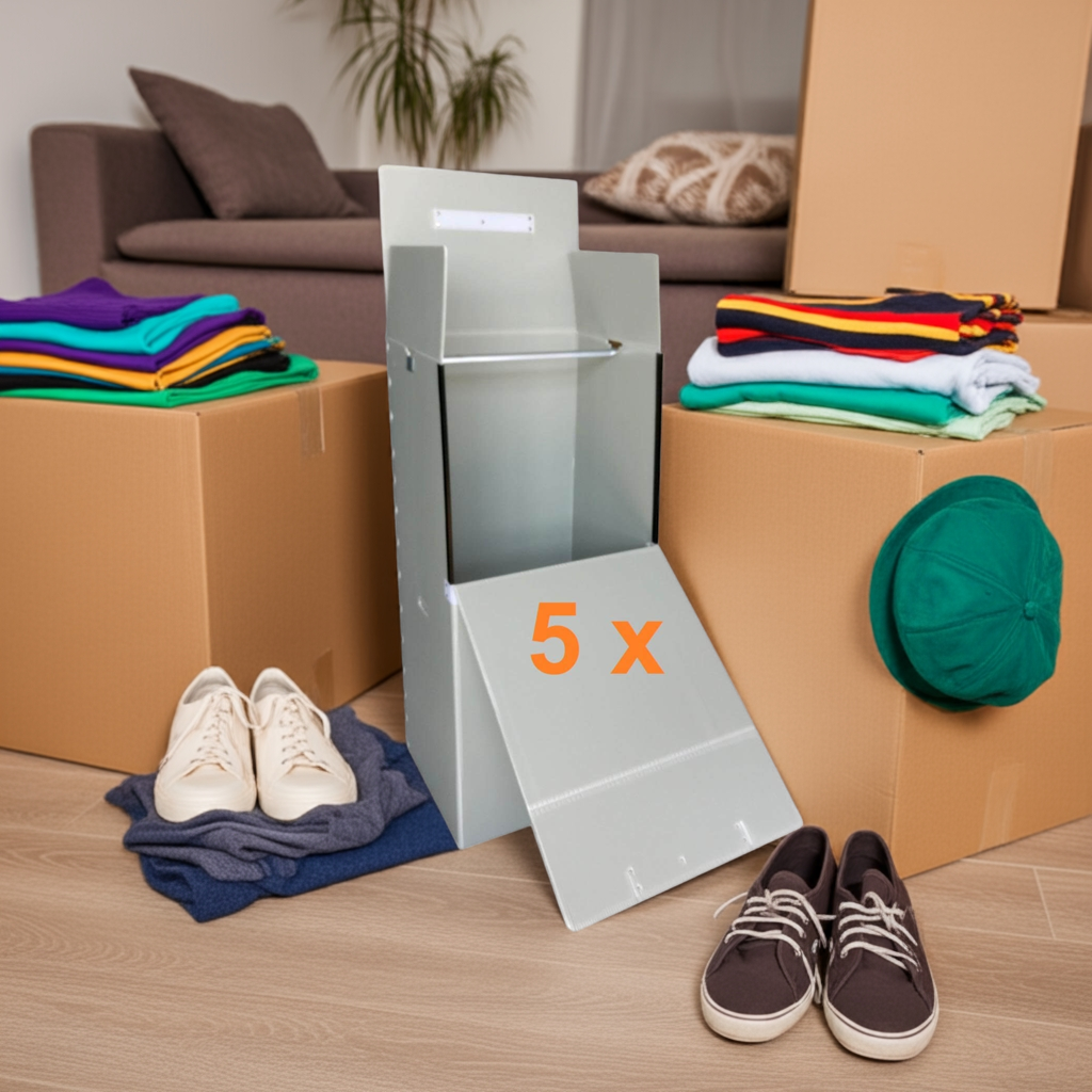 5x BuschiPack Kleiderbox (Umzugsbox aus Kunststoff)