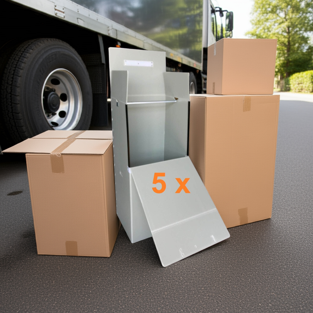 5x BuschiPack Kleiderbox (Umzugsbox aus Kunststoff)